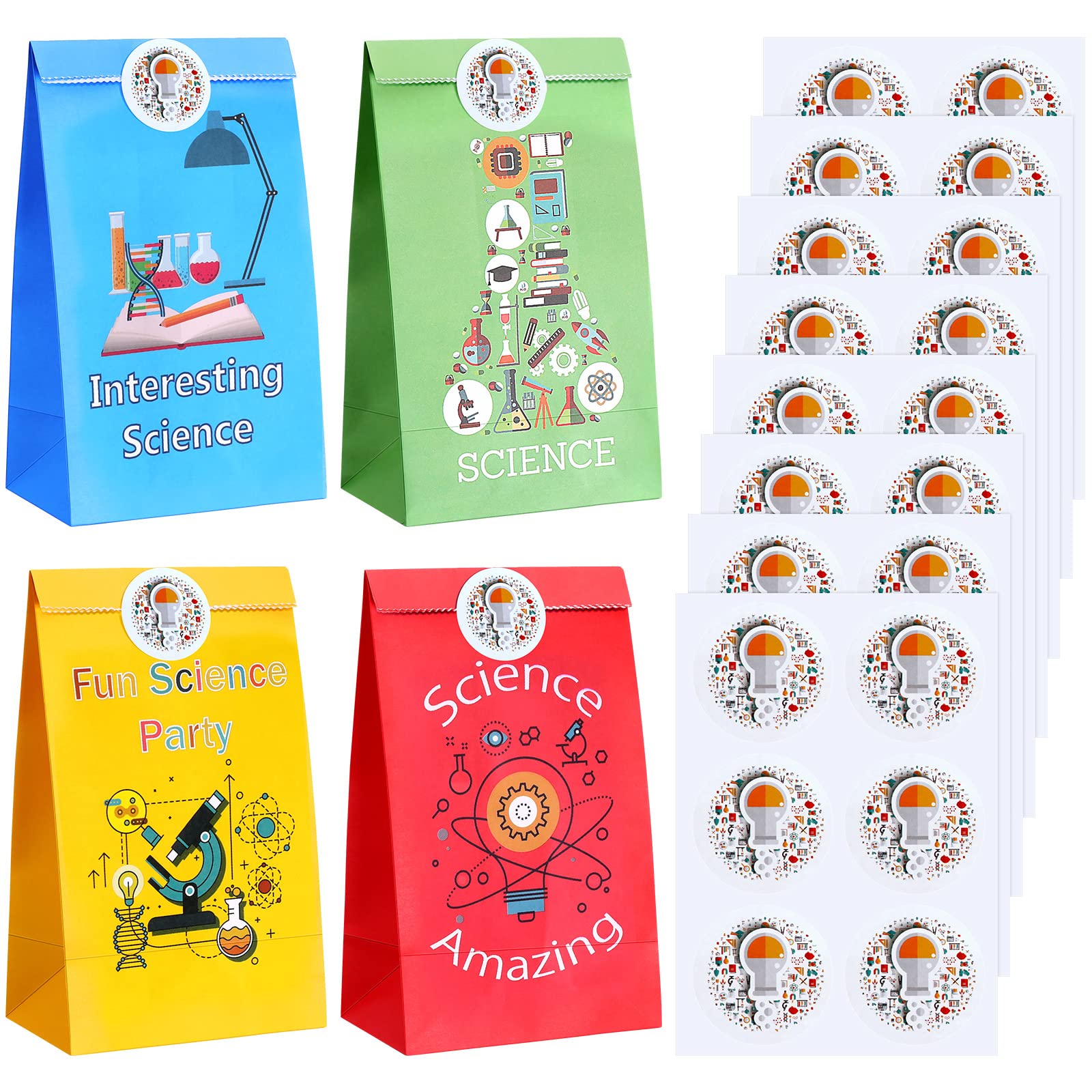 24 Pcs Science Party Favors Candy Bags with Stickers, Science Goodie Gift Treat  Bags, Kids Goodie Bags for Birthday Party Science Party Decorations School  Party Supplies 